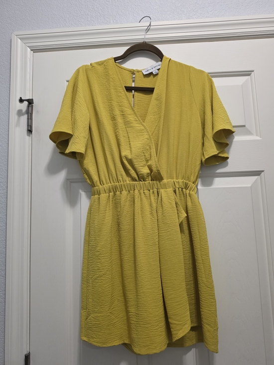 Emma & Michele Dresses & Skirts - Emma & Michele Mustard Yellow Wrap Romper Like New Size Small
